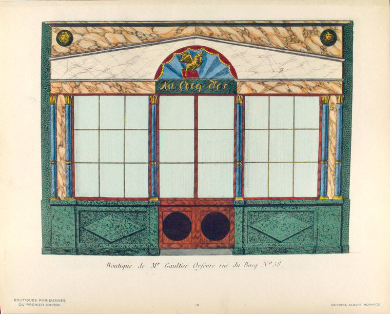 Boutique de Mr. Gaultier, Orfévre, rue de Bacq., No. 58.