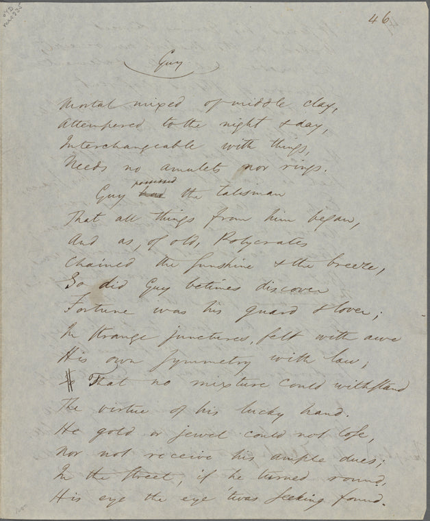 "Guy." Holograph poem, unsigned, undated