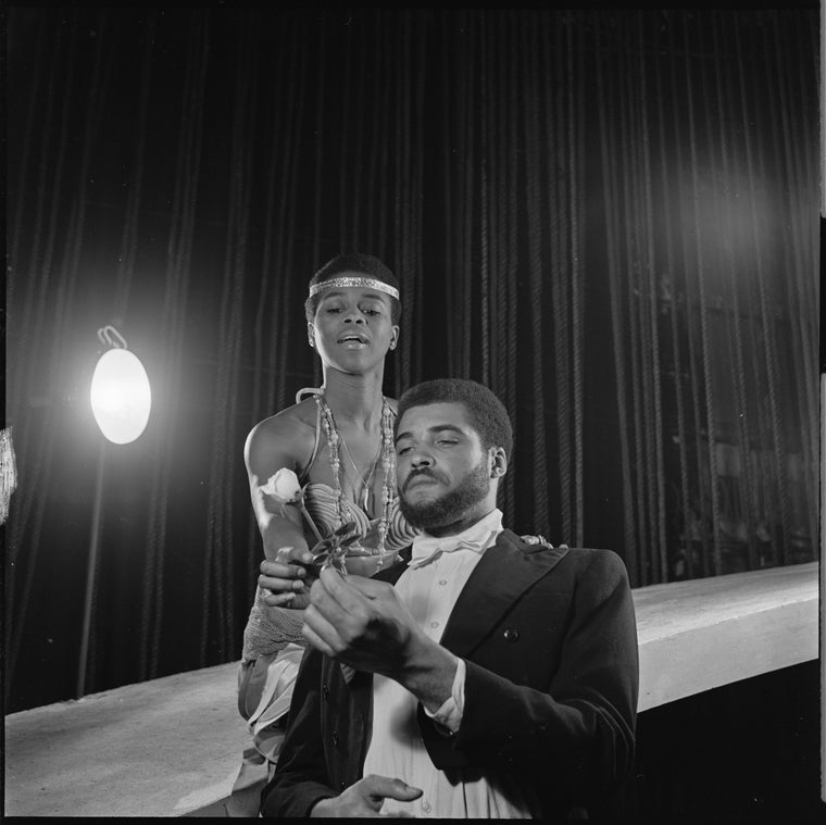 Cicely Tyson and James Earl Jones in the stage production The Blacks