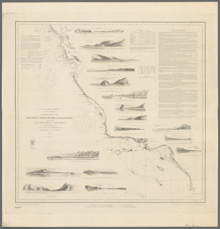 Reconnaissance of the western coast of the United States: (lower sheet) : San Francisco to San Diego