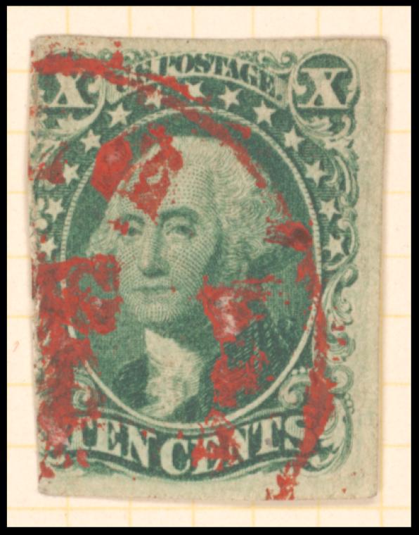 10c green Washington Type IV single