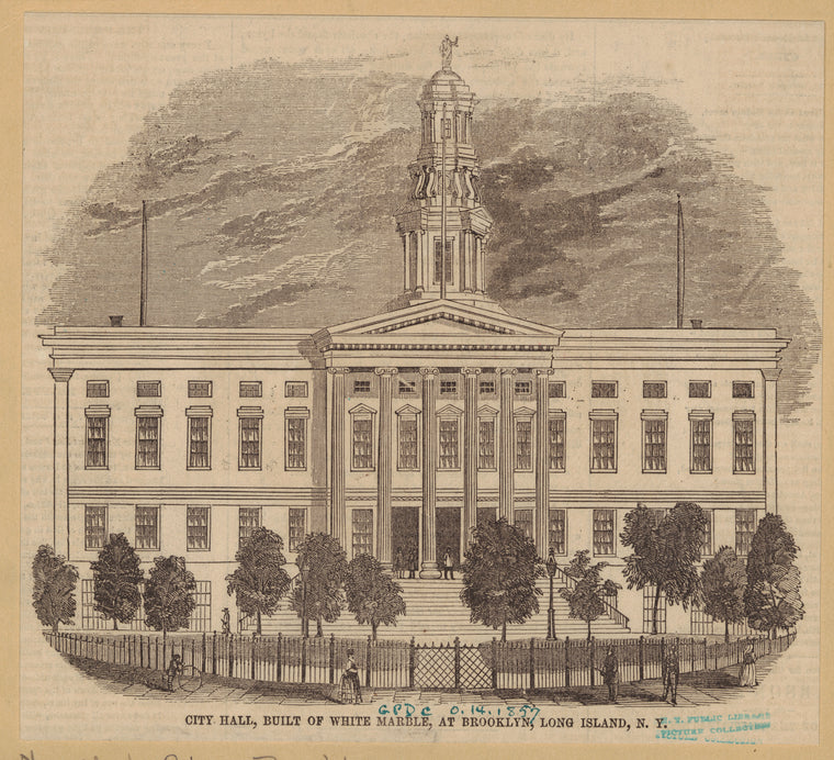 City Hall, built of white marble, at Brooklyn, Long Island, N.Y