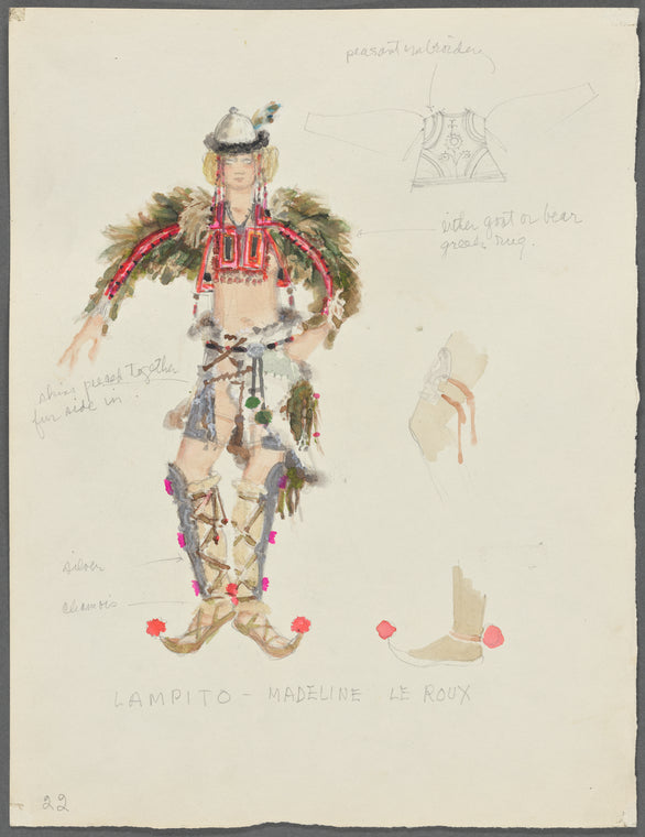 Lysistrata: Costume sketch for Lampito (Madeleine Le Roux)