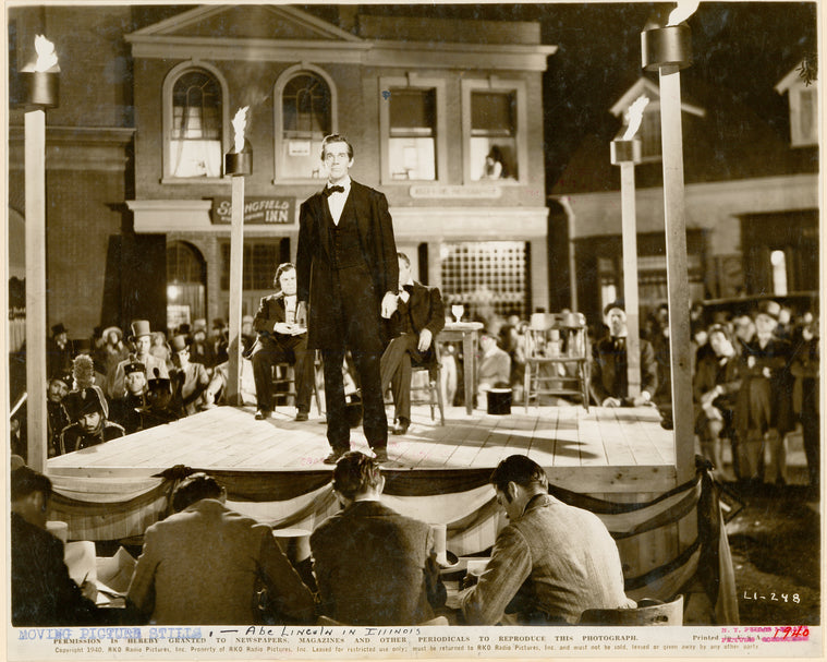 Raymond Massey in the motion picture Abe Lincoln in Illinois.