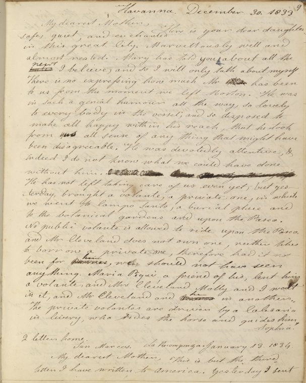 My dearest Mother, Here is your... Dec. 30, 1833.
My dearest Mother, This is but... Jan. 13, 1834.
Letters copied by EPP.