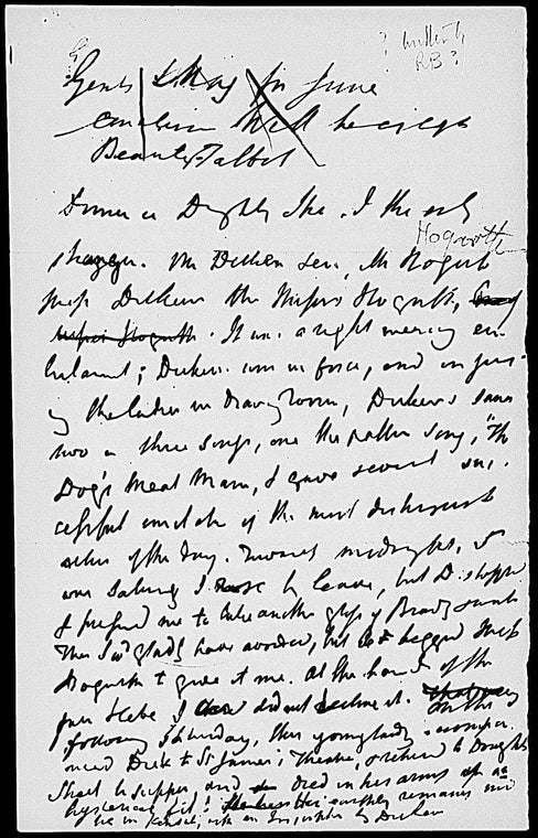 Bentley, Richard. Holograph notes relating to Charles Dickens