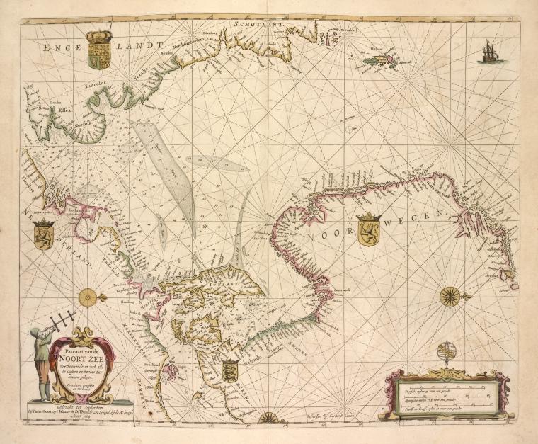 Pascaart van de Noort zee.