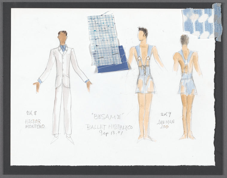 Besame: costume sketches for Hector Montero and Jae Man Joo