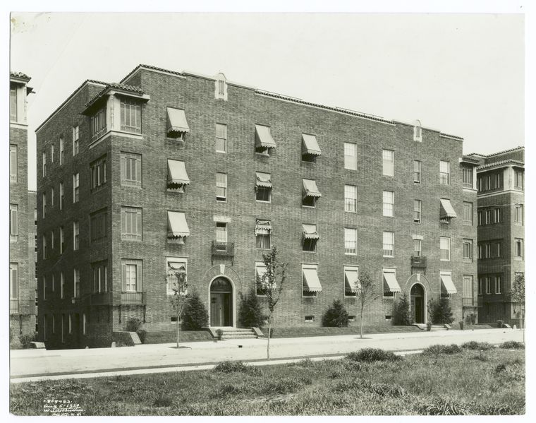 Garden apartment buildings for the Queensboro Corp., Jackson Heights, Queens, New York.