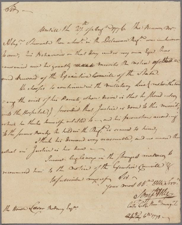 Letter to Caesar Rodney