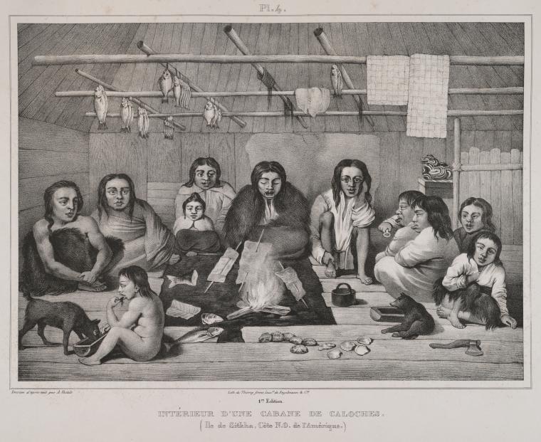 Interieur d'une cabane de Caloches