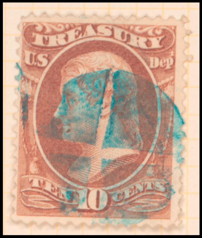 10c brown Jefferson single