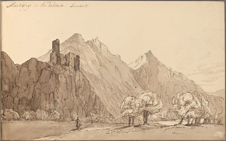 Sketchbook containing views recording a tour in Switzerland and France