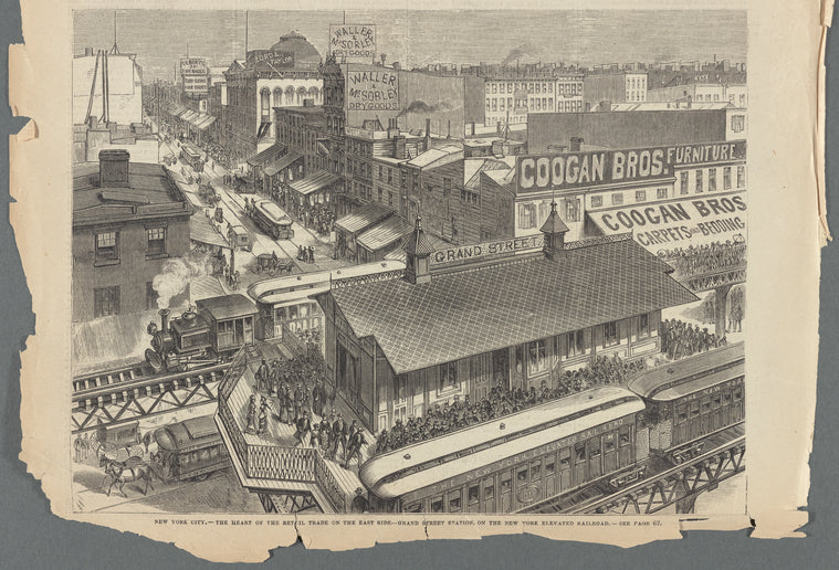New York City --The heart of the retail trade on the East Side: Grand Street Station, on the New York elevated railroad