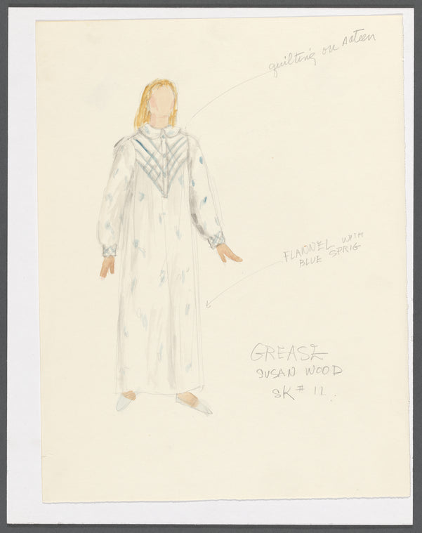 Grease: Costume sketch for Sandy (Susan Wood)