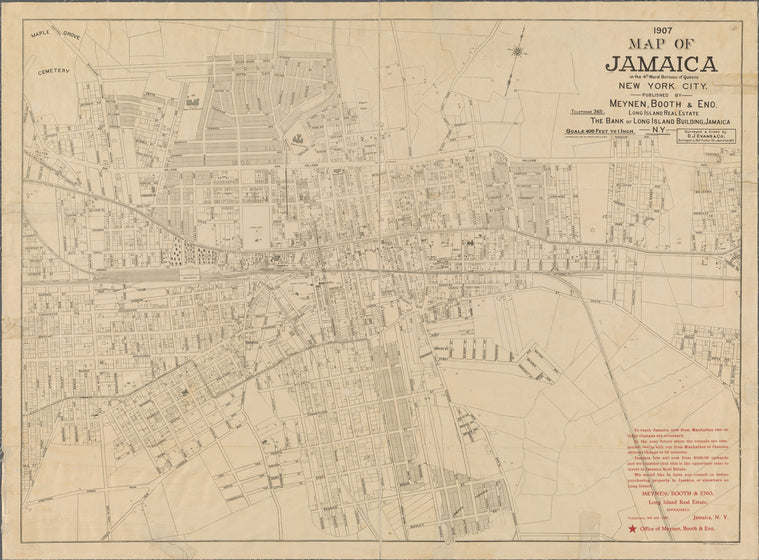 Map of Jamaica in the 4th ward, borough of Queens, New York City
