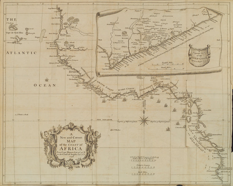 A new and correct map of the coast of Africa from Cape Blanco ... to the Coast of Angola ....