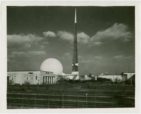 New York City - Building - View across roadway with Trylon and Perisphere in background
