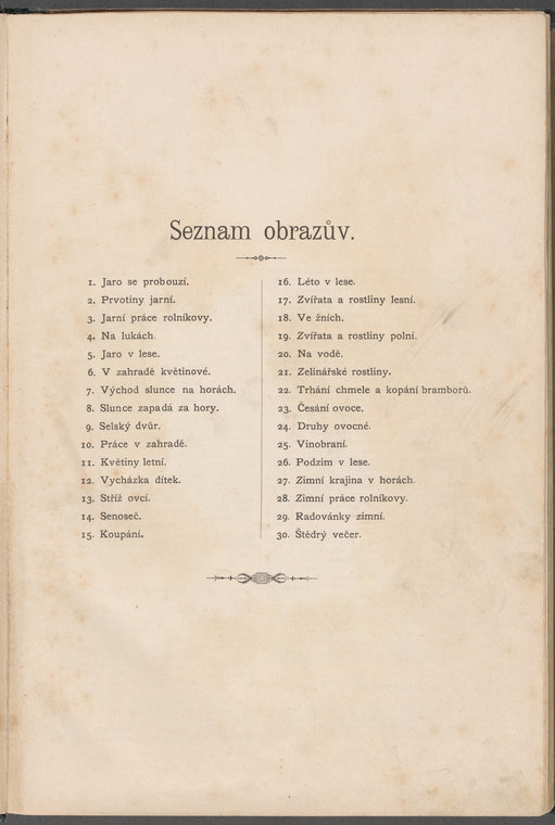 Čtvero Ročních Počasí : Obrazy k ǹzorňmu vyucov̀ni pro ml̀dez