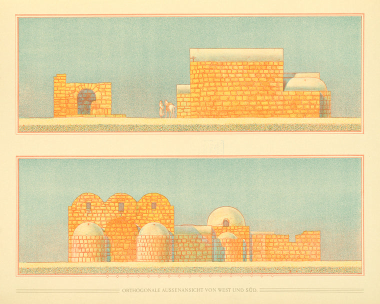 Orthogonale Aussenansicht von West und Süd.