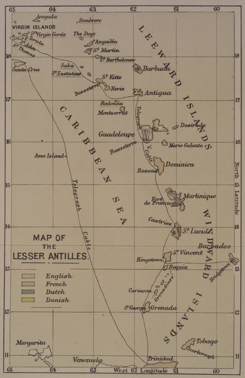 Map of the Lesser Antilles