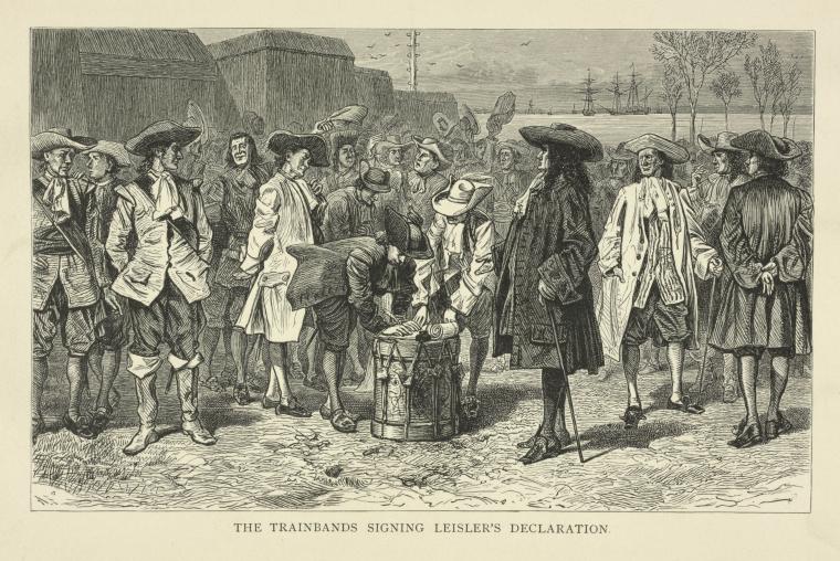 The trainbands signing Leisler's declaration