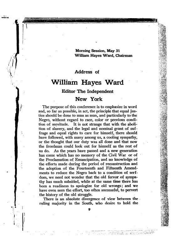 Proceedings of the National Negro Conference, 1909, New York, May 31 and June 1.
