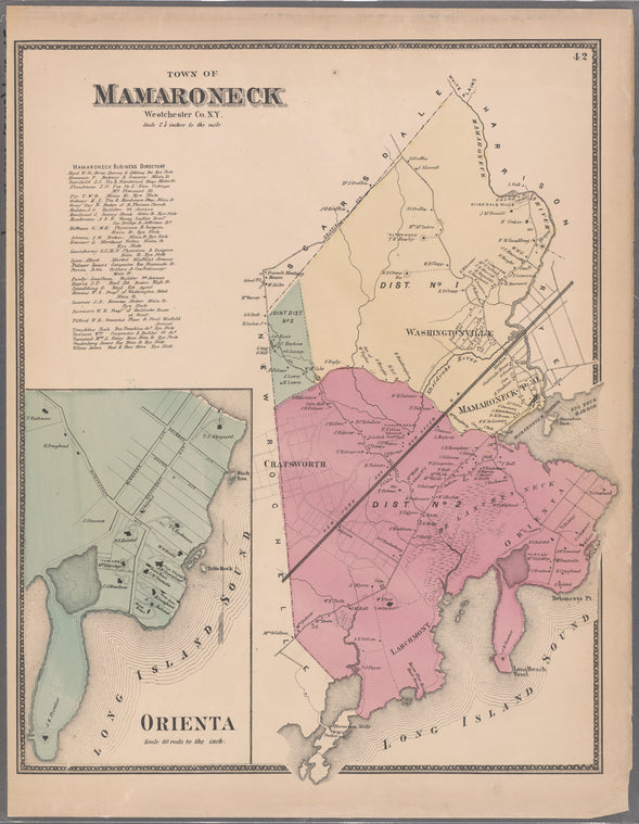 Plate 42: Town of Mamaroneck, Westchester Co. N.Y. - Orienta