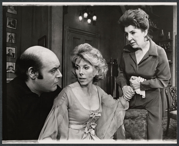 Michael Lombard, Betsy von Furstenberg, and Maureen Stapleton in the stage production The Gingerbread Lady