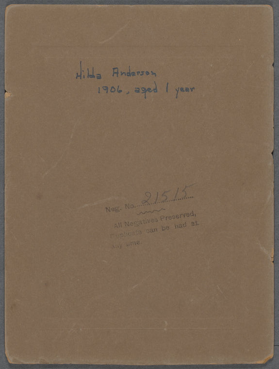 Hilda Anderson, 1906, aged 1 year