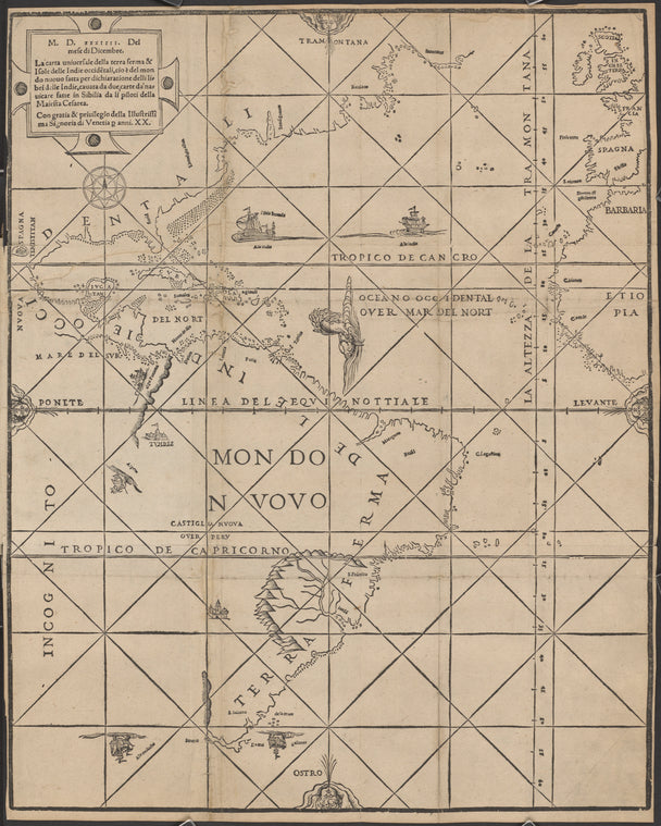 La carta universale della terra ferme & isole delle Indie occidentali..., [from 1528, atributed to Nuno Garcia Torreño.]