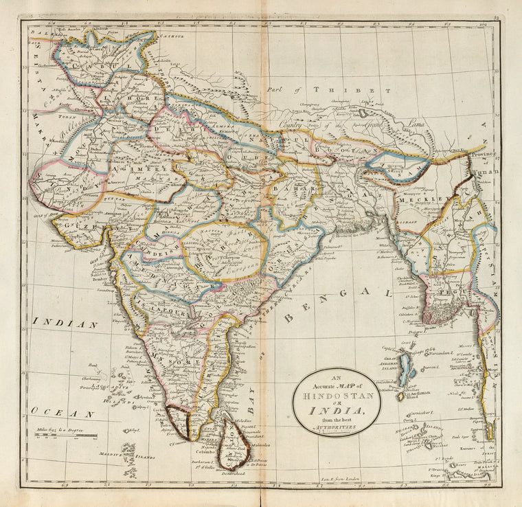 An accurate map of Hindostan or India, from the best authorities