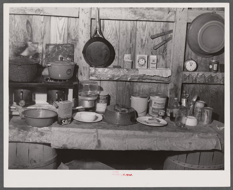 Cooking paraphernalia in a migrant shack. Belcross, North Carolina.