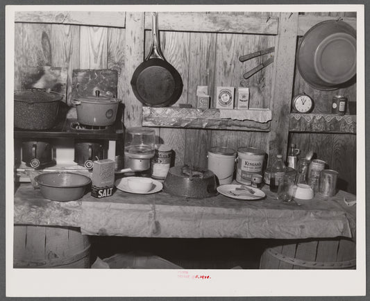 Cooking paraphernalia in a migrant shack. Belcross, North Carolina.