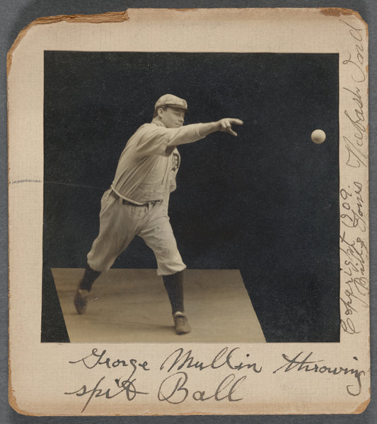 George Mullin throwing spit ball