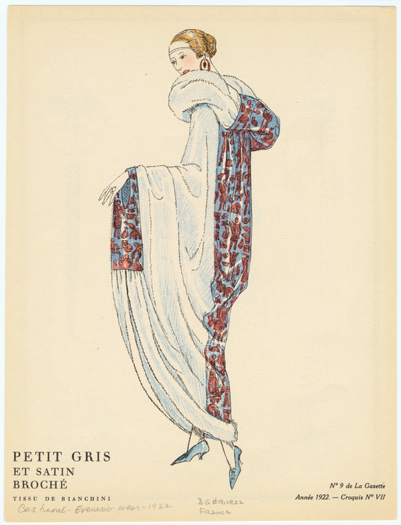 Petit gris et satin brochè