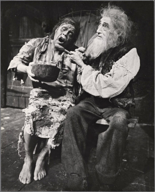 John Carradine and Keith Jochim in a scene from Frankenstein by Victor Gialanella.