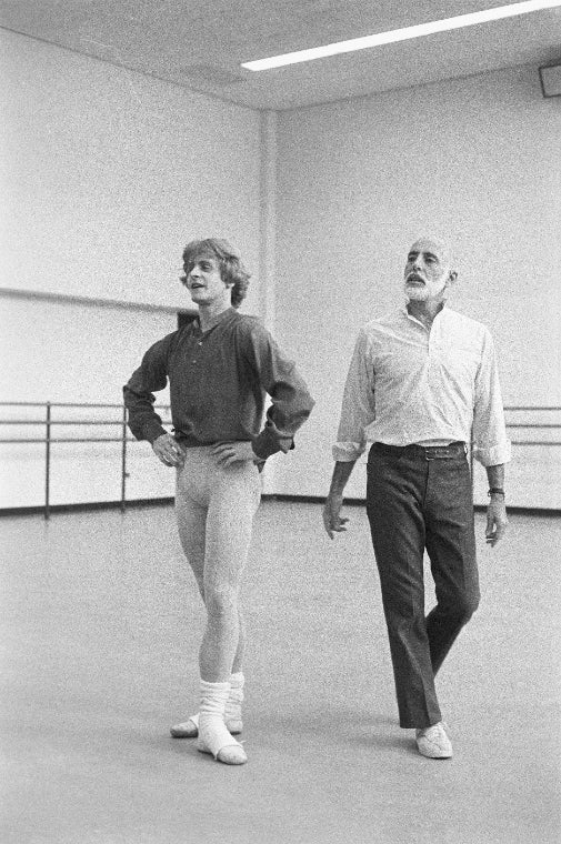 Jerome Robbins rehearsing Other Dances with Mikhail Baryshnikov