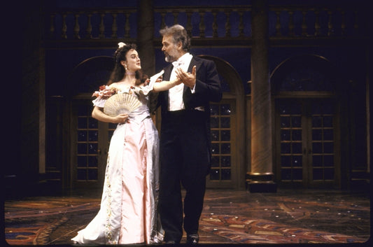 Actors Melissa Errico & Jerry Lanning in a scene fr. the Circle in the Square production of the musical "Anna Karenina." (New York)