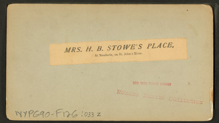 Mrs. H. B. Stowe's Place at Mandarin, on St. Johns River.