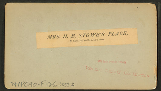 Mrs. H. B. Stowe's Place at Mandarin, on St. Johns River.