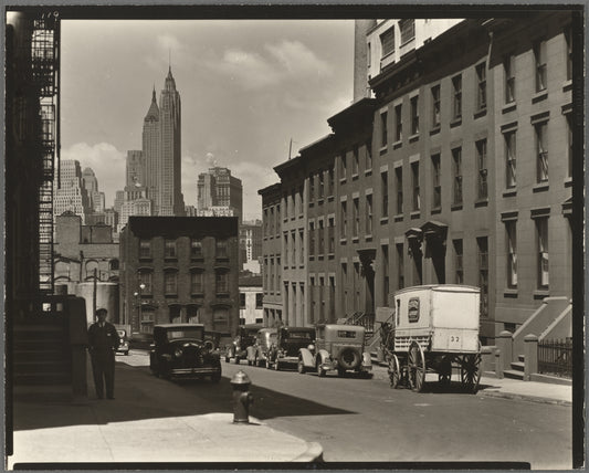 Willow and Poplar Street, Looking East, sic, view is actually looking toward Manhattan