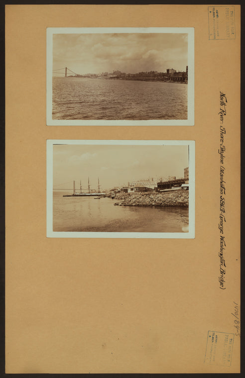 North (Hudson) River - shore and skyline - George Washington Bridge.