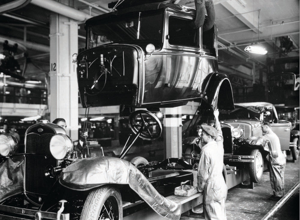 1931 Ford Model A Victoria Coupe mating to chassis  0401-0740