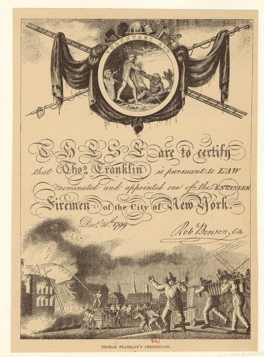 Thomas Franklin's certificate