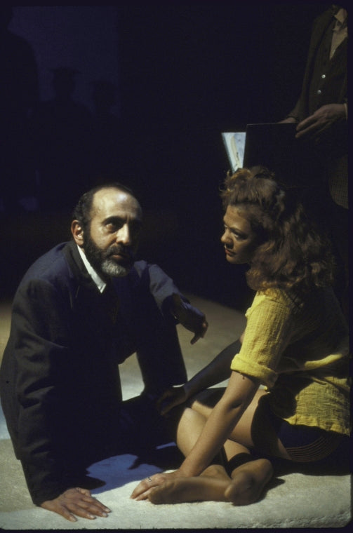 Actors George Morfogen & Claudia Albetta in a scene fr. the Chelsea Theater Center's production of the play "Biography: A Game." (New York)
