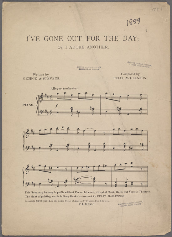 I've gone out for the day, or, I adore another