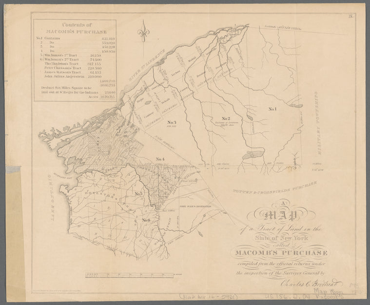 A map of a tract of land in the State of New York called Macomb's Purchase: compiled from the official returns under the inspection of the Surveyor General