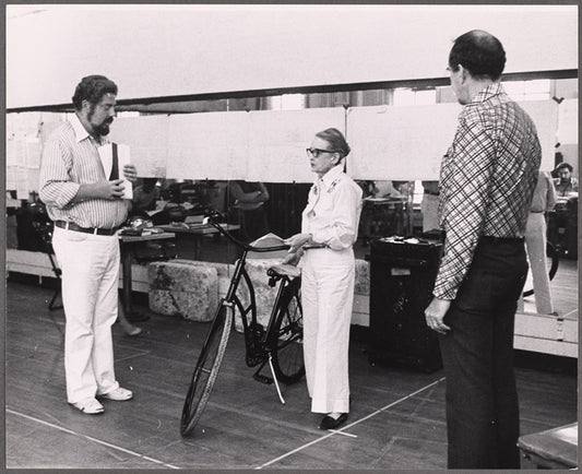 David Sabin, Bette Davis and Lee Goodman in rehearsal for the pre-Broadway tryout of the stage production Miss Moffat