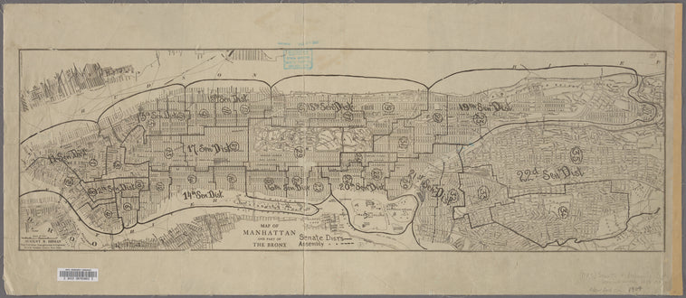 Map of Manhattan and part of the Bronx